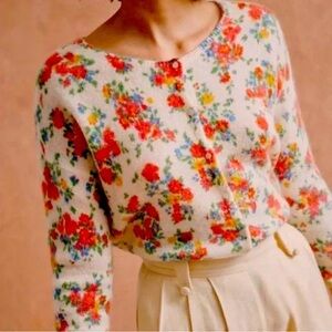Sezane Juno cardigan in size XS jardin secret print